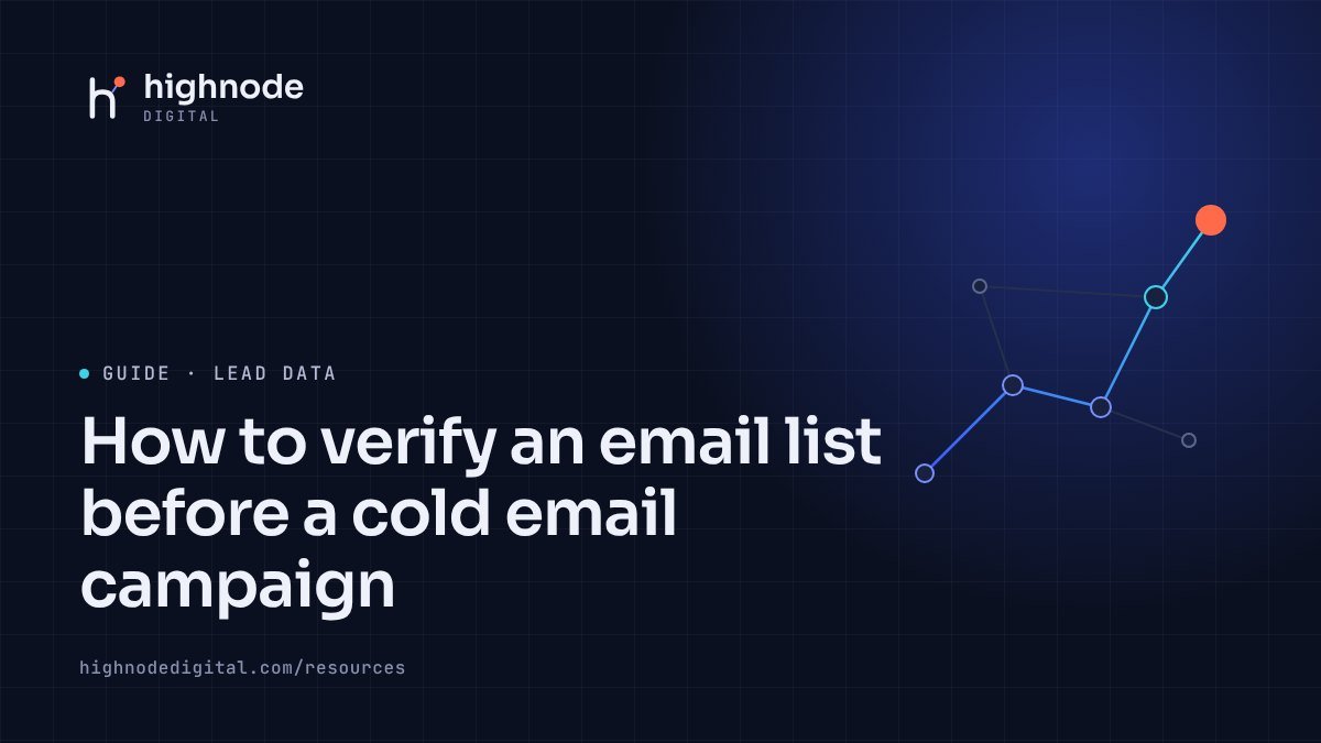 Cover image for the HighNode Digital guide: How to verify an email list before a cold email campaign